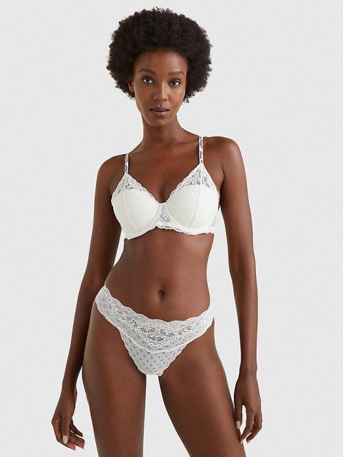 Tommy Hilfiger Prairie Lace Brazilian Briefs Ženske Spodnje Perilo Bela | TH680XRL