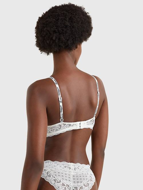 Tommy Hilfiger Prairie Lace Half Cup Triangle Bra Ženske Spodnje Perilo Bela | TH806BUZ