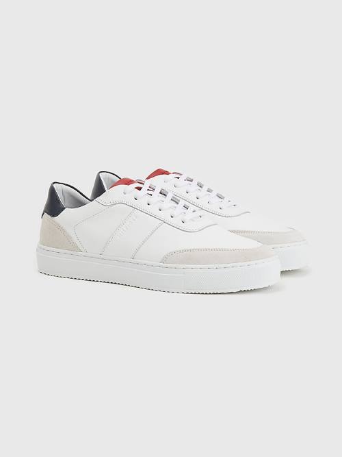 Tommy Hilfiger Premium Leather Cupsole Moški Superge Bela | TH529JPF