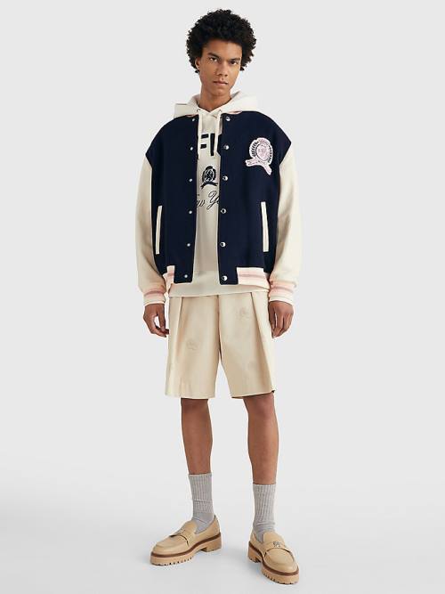 Tommy Hilfiger Prep Crest Varsity Moški Jakne Modra | TH629LDF