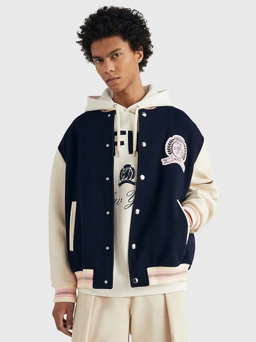 Tommy Hilfiger Prep Crest Varsity Moški Jakne Modra | TH629LDF