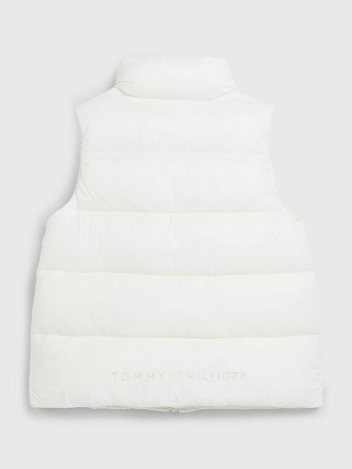 Tommy Hilfiger Puffer Zip-Thru Vest Dekleta Jakne Bela | TH704VQG