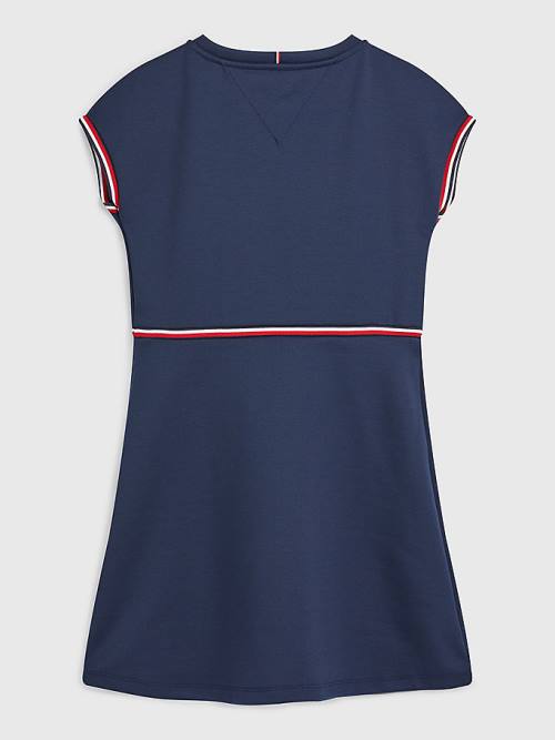 Tommy Hilfiger Punto Fit And Flare Dekleta Obleke Modra | TH263UIZ