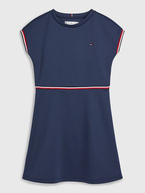 Tommy Hilfiger Punto Fit And Flare Dekleta Obleke Modra | TH263UIZ