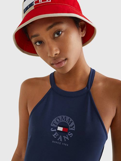 Tommy Hilfiger Racerback Bodycon Ženske Obleke Modra | TH472GAR