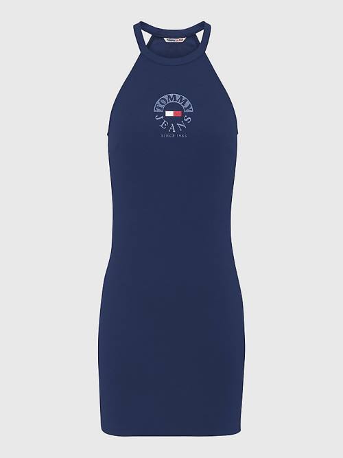 Tommy Hilfiger Racerback Bodycon Ženske Obleke Modra | TH472GAR