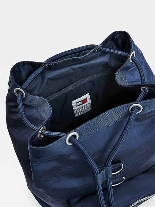 Tommy Hilfiger Recycled Nylon Badge Backpack Moški Torbice Modra | TH589RSI