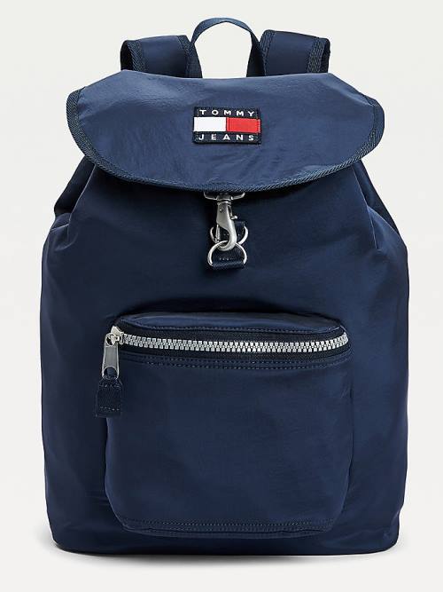 Tommy Hilfiger Recycled Nylon Badge Backpack Moški Torbice Modra | TH589RSI