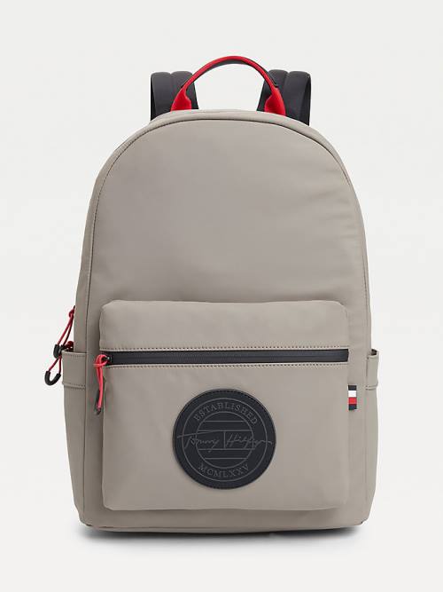 Tommy Hilfiger Recycled Polyester Signature Logo Backpack Moški Torbice Rjav | TH361PON