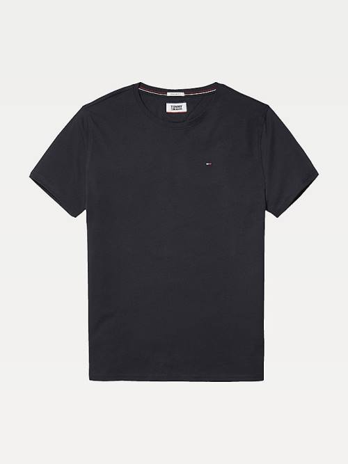 Tommy Hilfiger Regular Fit Crew Moški Majice Črna | TH305TMD