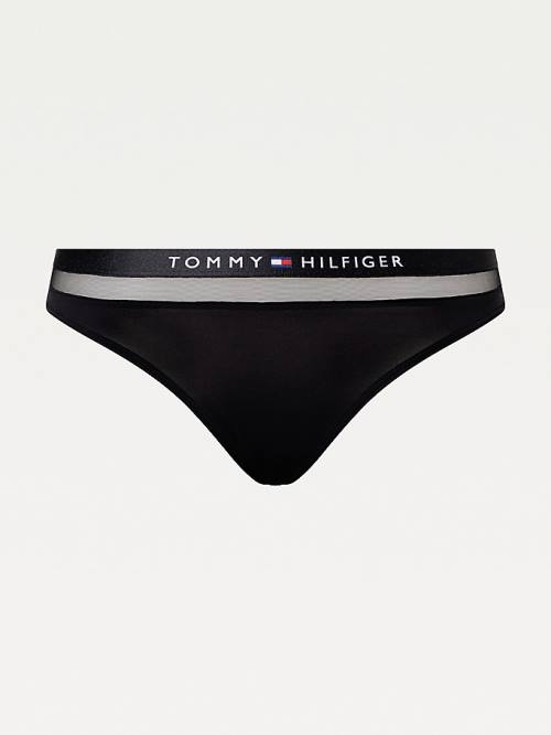 Tommy Hilfiger Regular Fit Mesh Thong Ženske Spodnje Perilo Črna | TH427EFV