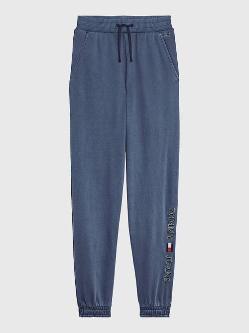 Tommy Hilfiger Relaxed Fit Logo Joggers Ženske Hlače Modra | TH057XHD