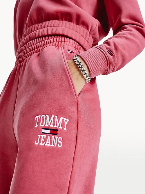 Tommy Hilfiger Relaxed Fit Logo Joggers Ženske Hlače Rdeča | TH395LTA