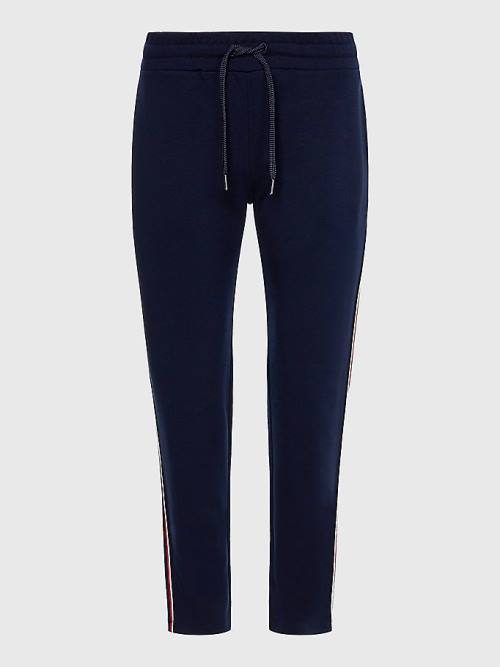 Tommy Hilfiger Relaxed Fit Signature Tape Joggers Ženske Hlače Modra | TH180CWN