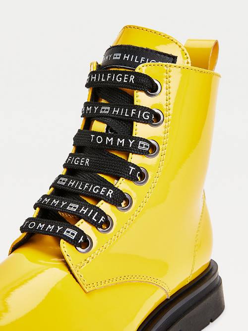 Tommy Hilfiger Repeat Logo Lace-Up Cleat Booties Dekleta Škornji Rumena | TH523CND