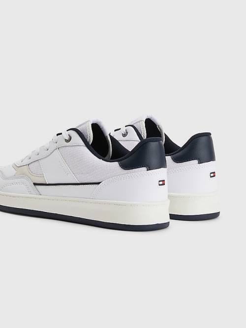 Tommy Hilfiger Retro Court Cupsole Mixed Moški Superge Bela | TH780EZJ