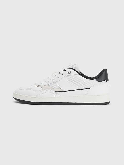 Tommy Hilfiger Retro Court Cupsole Mixed Moški Superge Bela | TH780EZJ