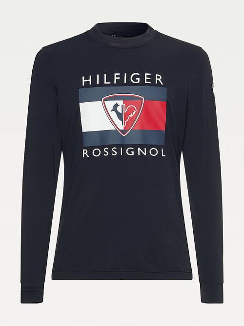 Tommy Hilfiger Rossignol Chest Logo Base Layer Moški Pulover Črna | TH691WIS