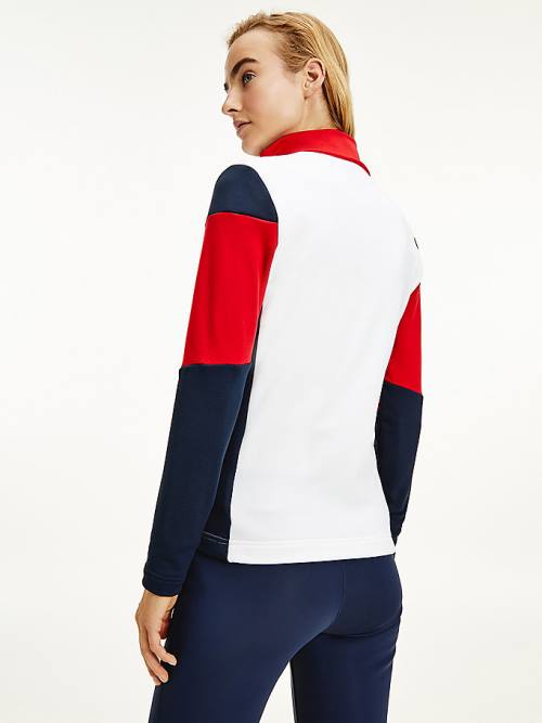 Tommy Hilfiger Rossignol Colour-Blocked Zip-Thru Ski Cardigan Ženske Pulover Bela | TH031YOG