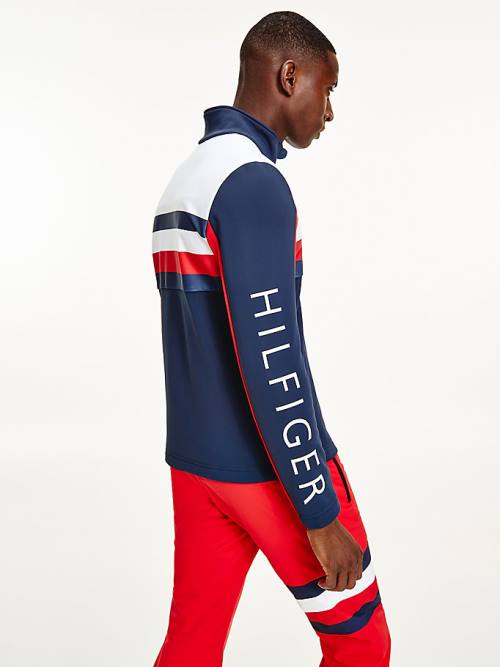 Tommy Hilfiger Rossignol Colour-Blocked Zip-Thru Moški Jakne Modra | TH680SFQ