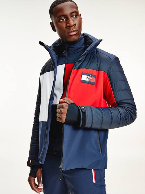 Tommy Hilfiger Rossignol Logo Colour-Blocked Stretch Ski Moški Jakne Modra | TH180CFR