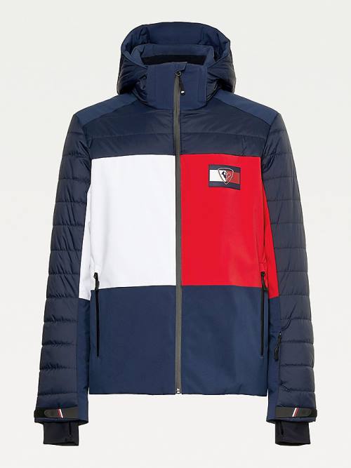 Tommy Hilfiger Rossignol Logo Colour-Blocked Stretch Ski Moški Jakne Modra | TH180CFR