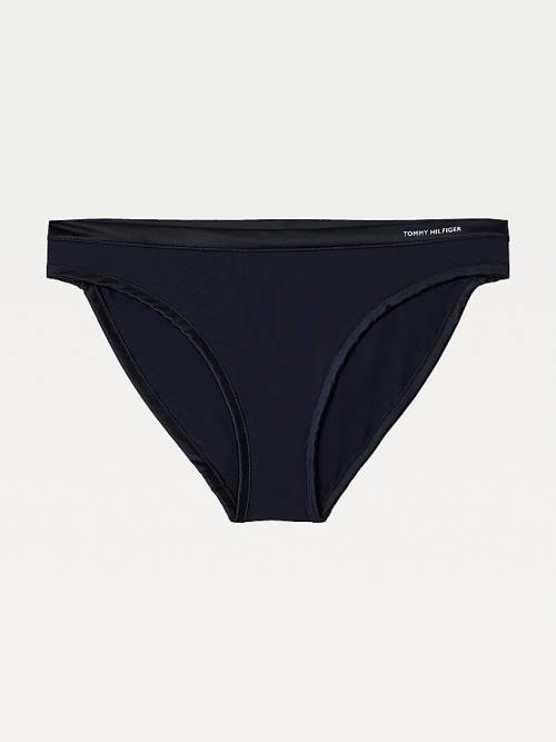 Tommy Hilfiger Satin Trim Bikini Briefs Ženske Spodnje Perilo Modra | TH607MBW