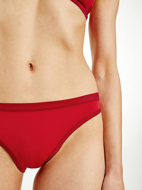 Tommy Hilfiger Satin Trim Bikini Briefs Ženske Spodnje Perilo Rdeča | TH765WIJ