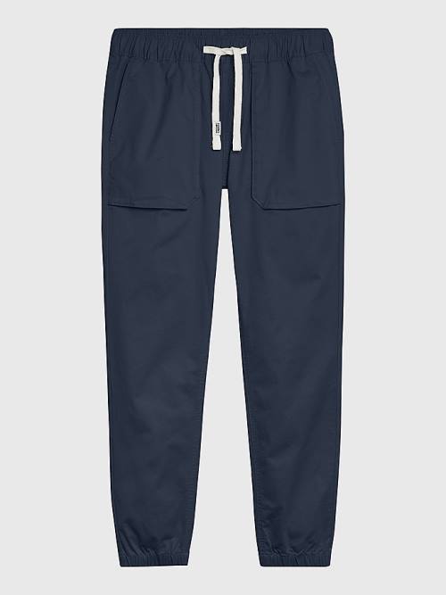 Tommy Hilfiger Scanton Elasticated Cuff Joggers Moški Hlače Modra | TH851MCA