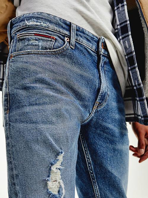 Tommy Hilfiger Scanton Slim Distressed Faded Moški Kavbojke Denim | TH491UID