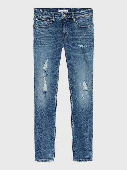 Tommy Hilfiger Scanton Slim Distressed Faded Moški Kavbojke Denim | TH491UID