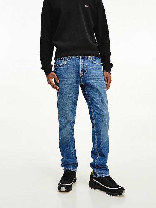 Tommy Hilfiger Scanton Slim Distressed Moški Kavbojke Denim | TH756BLK