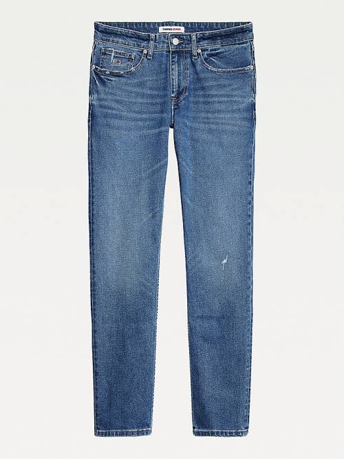 Tommy Hilfiger Scanton Slim Distressed Moški Kavbojke Denim | TH756BLK