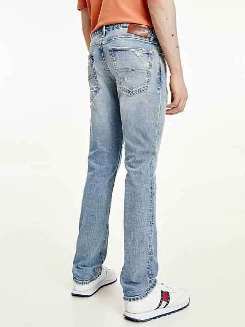 Tommy Hilfiger Scanton Slim Fit Distressed Moški Kavbojke Denim | TH564YMX