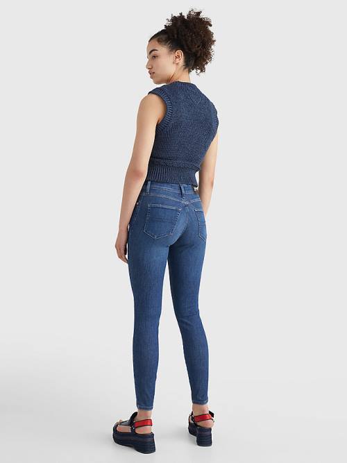 Tommy Hilfiger Shape Mid Rise Skinny Ženske Kavbojke Denim | TH210PWR