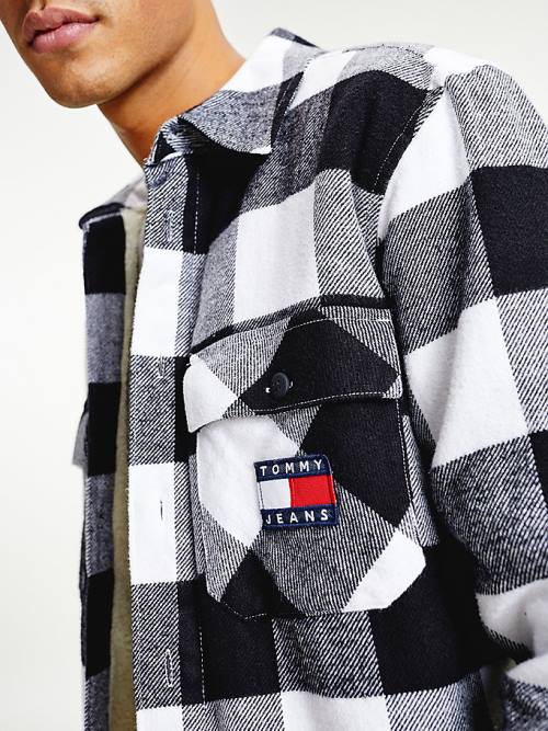 Tommy Hilfiger Sherpa Flannel Oversized Overshirt Moški Srajce Bela | TH832AEC