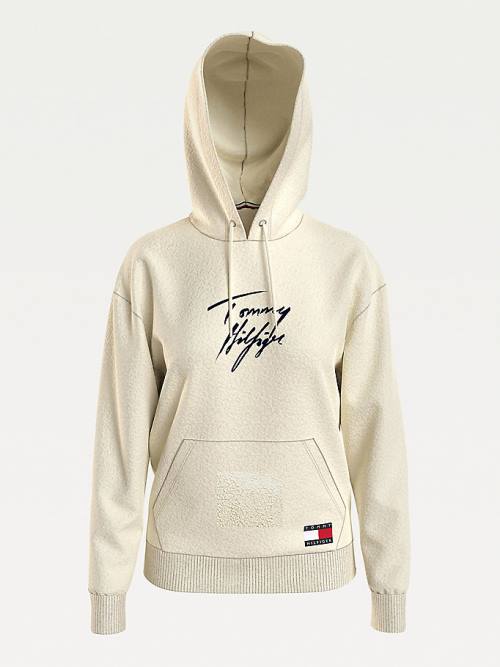 Tommy Hilfiger Sherpa Lounge Ženske Pulover s kapuco Bež | TH274MAF