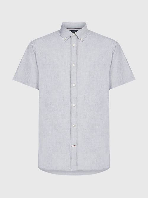 Tommy Hilfiger Short Sleeve Regular Fit Poplin Moški Srajce Modra | TH379IOM