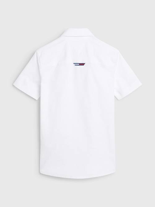 Tommy Hilfiger Short Sleeve Stretch Oxford Fantje Srajce Bela | TH148URO