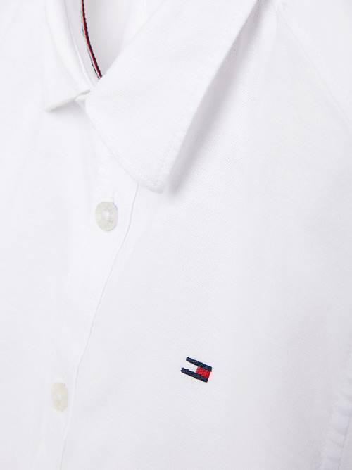 Tommy Hilfiger Short Sleeve Stretch Oxford Fantje Srajce Bela | TH148URO