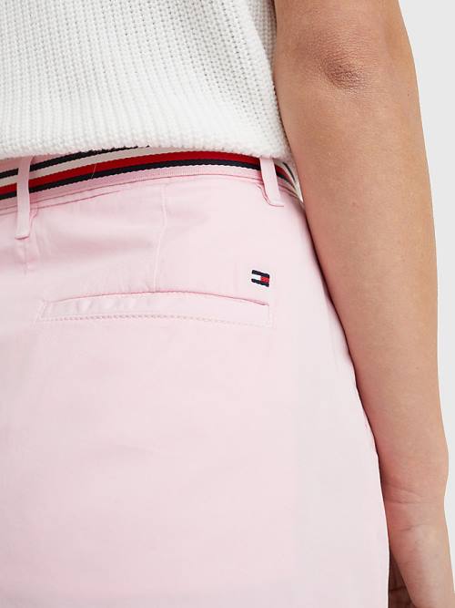 Tommy Hilfiger Signature Belt Chino Mini Ženske Krilo Roza | TH475WUC