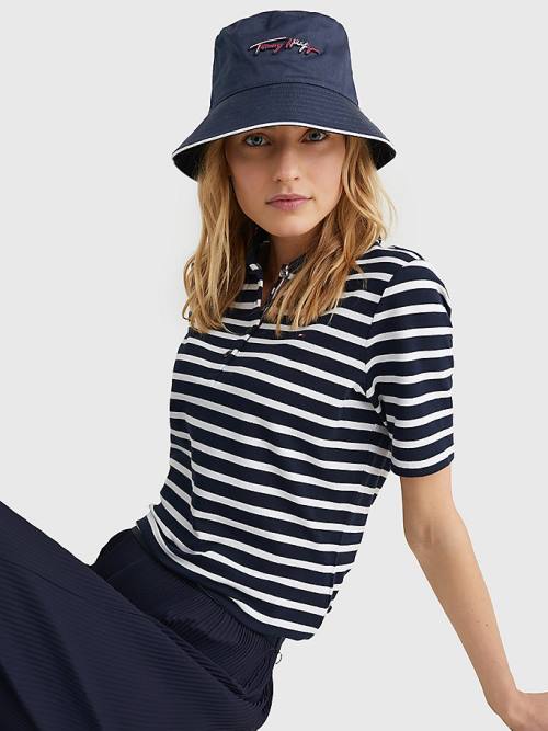 Tommy Hilfiger Signature Bucket Ženske Kapa Modra | TH201LVY