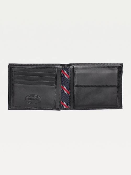 Tommy Hilfiger Signature Stripe Trifold Moški Denarnice Črna | TH169JTQ