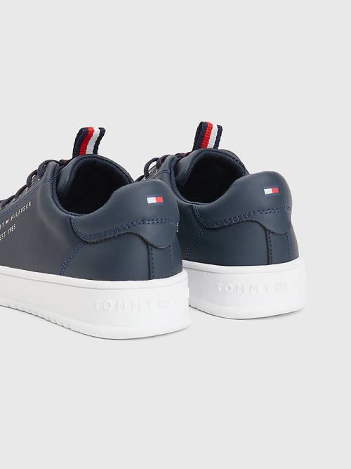 Tommy Hilfiger Signature Tape Lace-Up Fantje Superge Modra | TH820ZBC