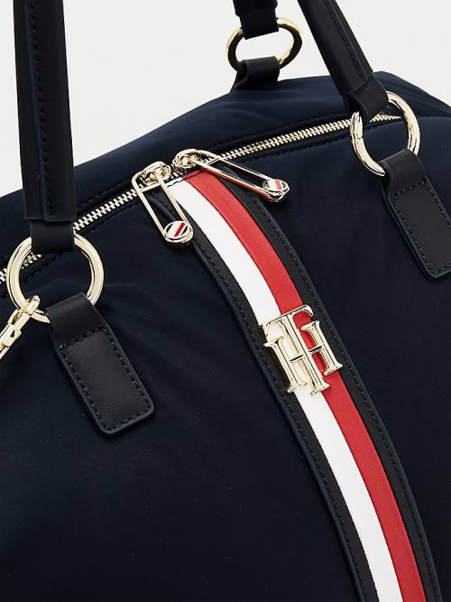 Tommy Hilfiger Signature Tape Weekender Ženske Torbice Modra | TH948IPH