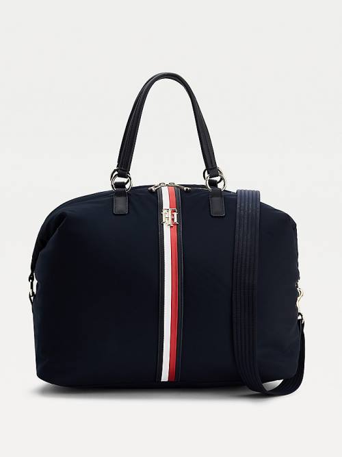 Tommy Hilfiger Signature Tape Weekender Ženske Torbice Modra | TH948IPH