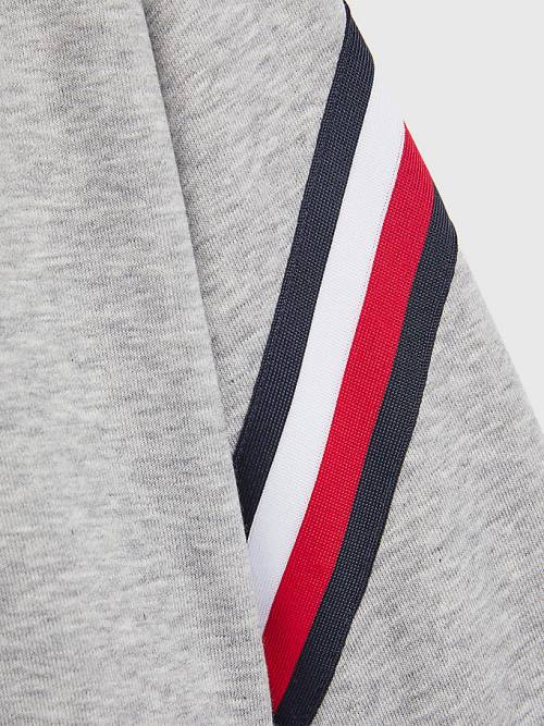 Tommy Hilfiger Signature Trim Slouchy Dekleta Pulover s kapuco Siva | TH913LTZ