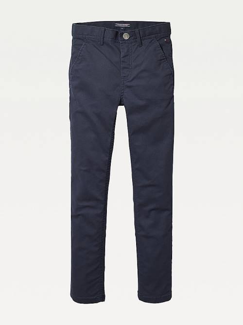 Tommy Hilfiger Slim Fit Chinos Fantje Hlače Modra | TH354DGQ