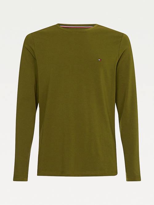 Tommy Hilfiger Slim Fit Long Sleeve Moški Majice Rjav | TH561LJP