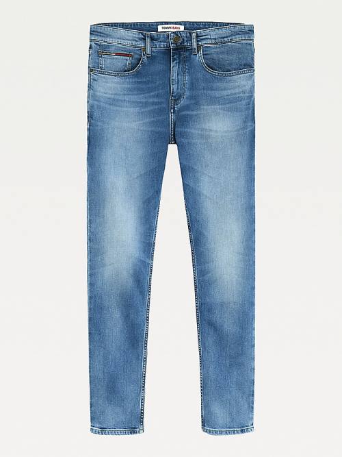 Tommy Hilfiger Slim Fit Tapered Faded Moški Kavbojke Denim | TH876DON